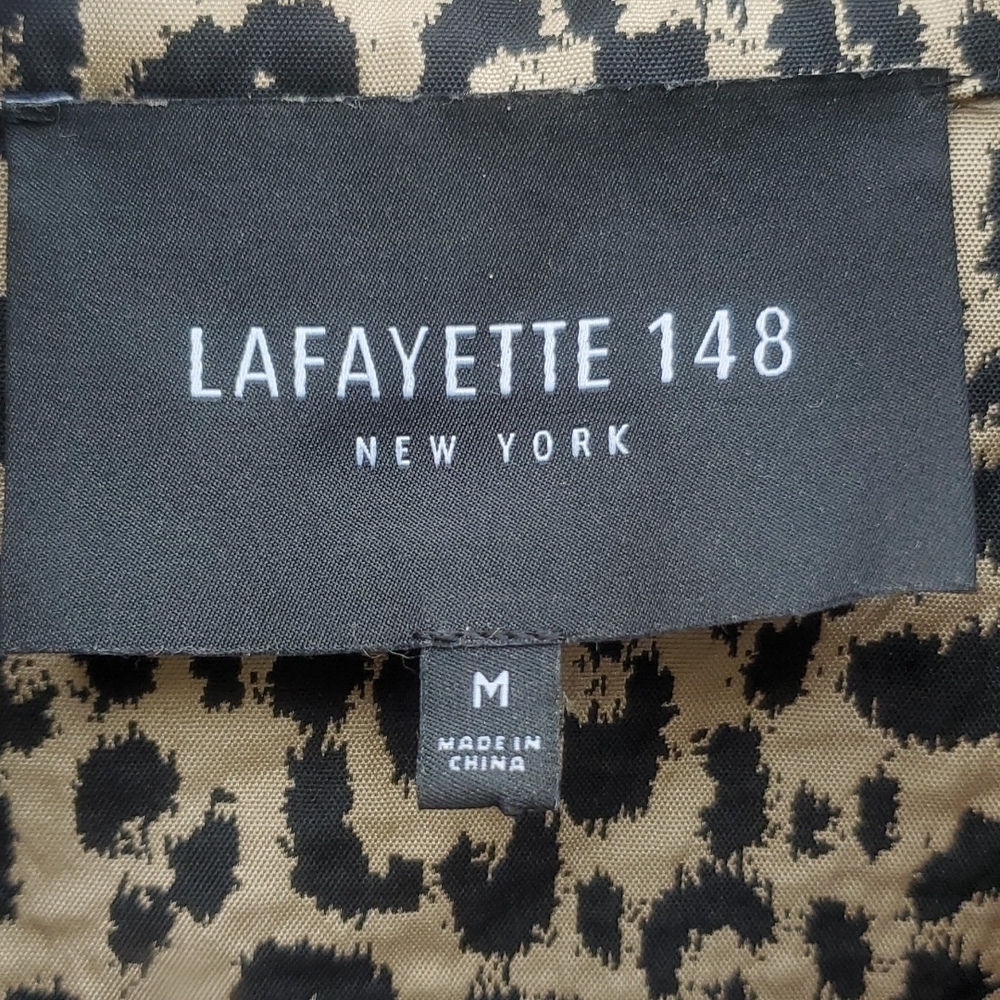 Lafayette 148 New York Leopard Jacket Medium Mandarin Collar Career - Picture 3 of 5